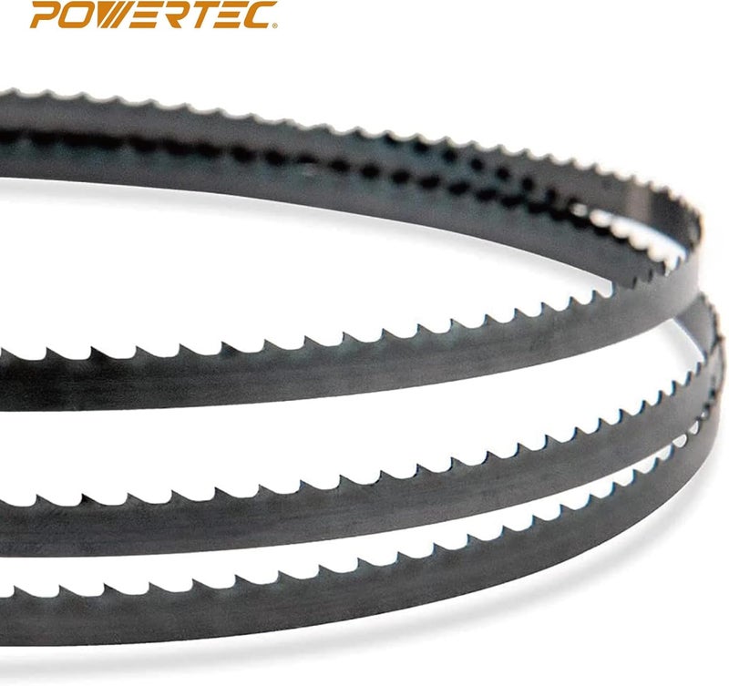 POWERTEC مجموعة شفرات منشار الشريط بطول 59-1/2 بوصة لقطع الخشب والمعادن غير الحديدية، شفرات منشار الشريط لـ Wen 3959، Craftsman، Porter-Cable، Ryobi، Delta، B&D و Skil 9" منشار شريط، عبوة 2 (13701) - Image 3